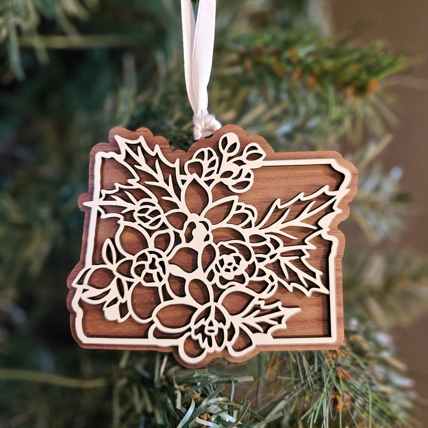 Oregon State Flower Wood Ornament