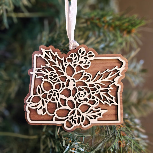 Oregon State Flower Wood Ornament