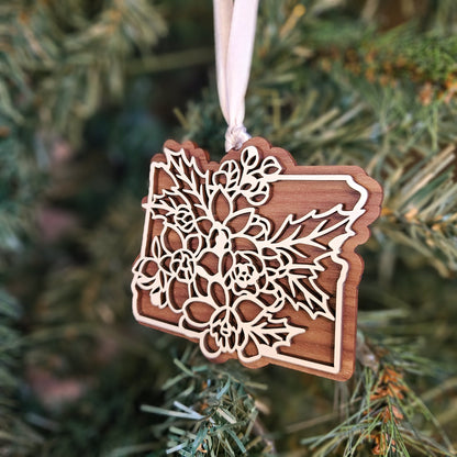 Oregon State Flower Wood Ornament