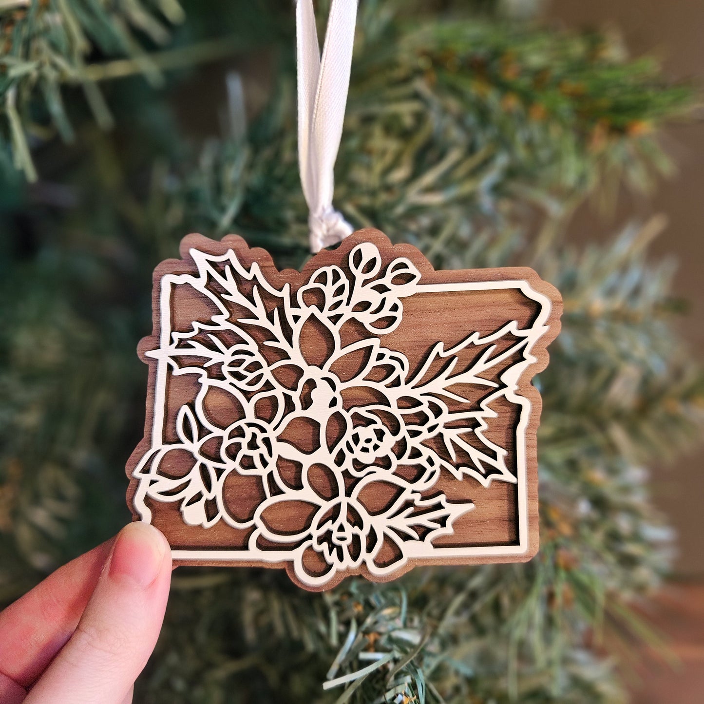 Oregon State Flower Wood Ornament