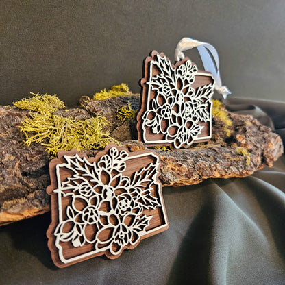 Oregon State Flower Wood Ornament