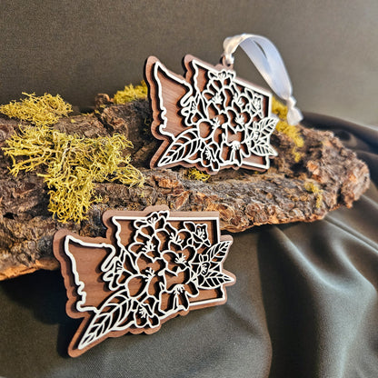 Washington State Flower Wood Ornament