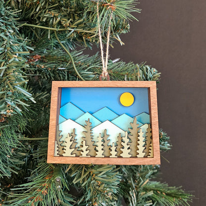 Colorado Mountain Wood Ornament