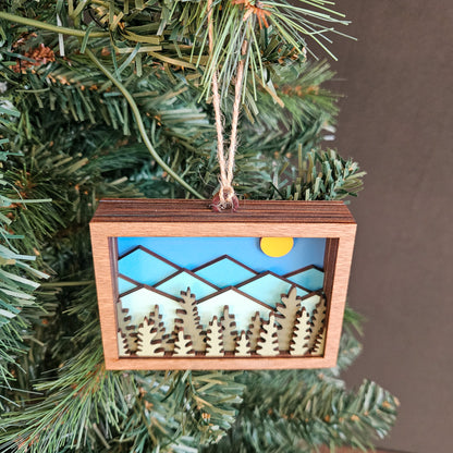 Colorado Mountain Wood Ornament