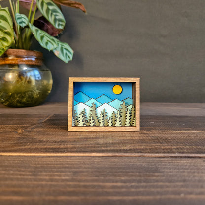 Mini Colorado Mountain Wood Magnet