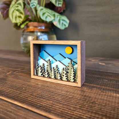 Mini Colorado Mountain Wood Magnet
