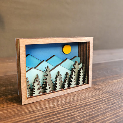 Mini Colorado Mountain Wood Magnet