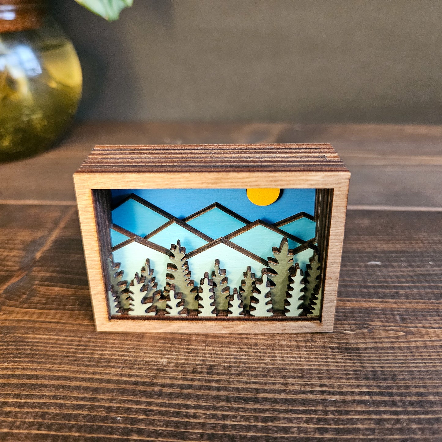 Mini Colorado Mountain Wood Magnet