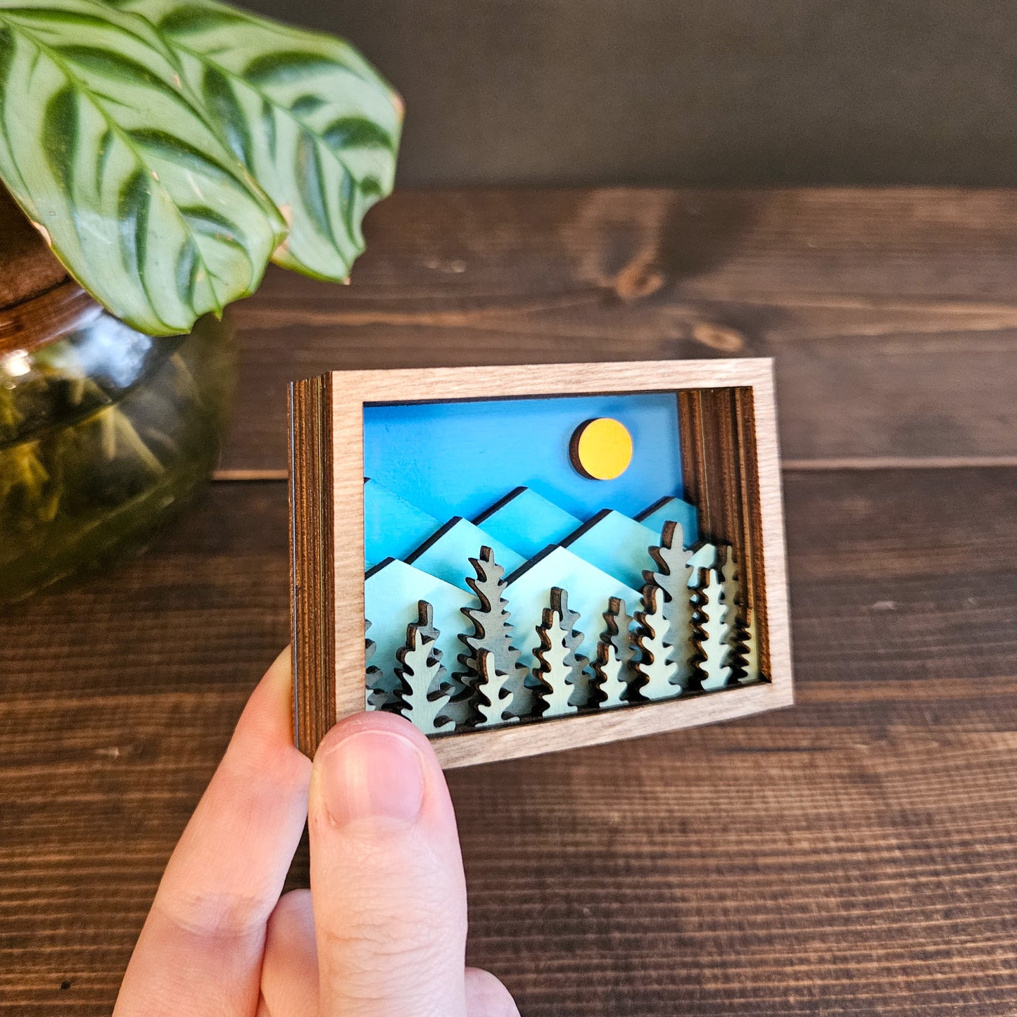 Mini Colorado Mountain Wood Magnet