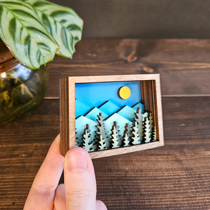 Mini Colorado Mountain Wood Magnet