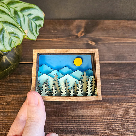 Mini Colorado Mountain Wood Magnet