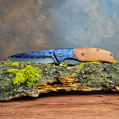 Personalized Blue Wave Knife