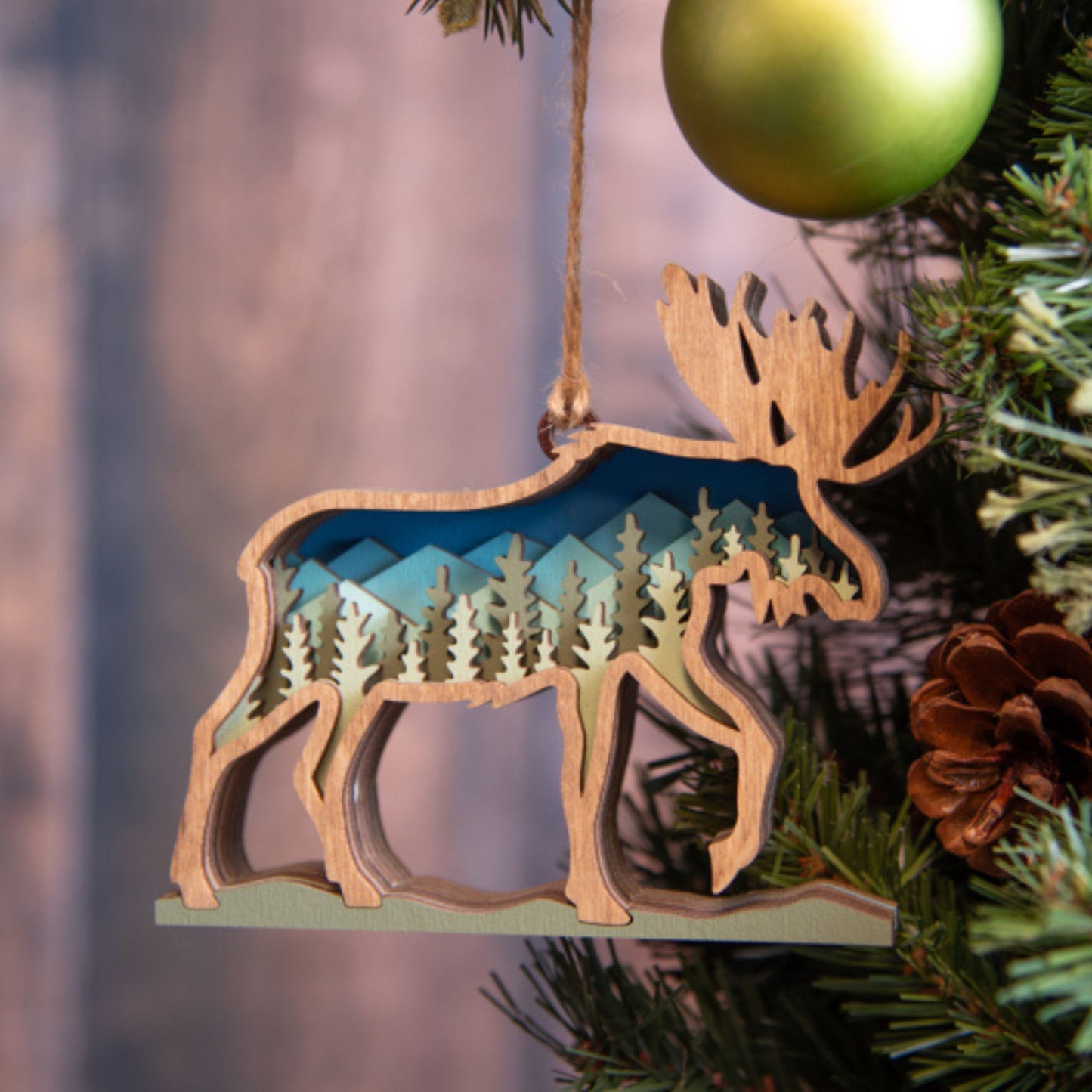 3D Moose Christmas Tree Ornament