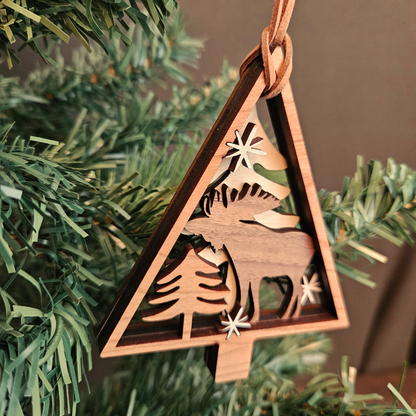 Moose Nature Scene Christmas Tree Ornament