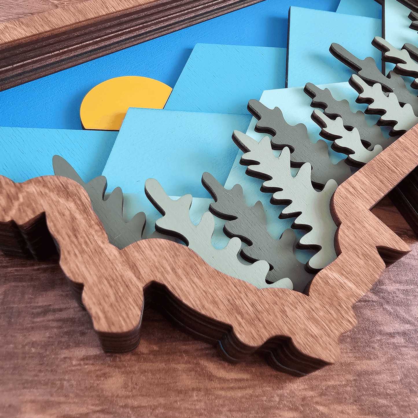 3D Montana Art with Mountains and Trees Landscape