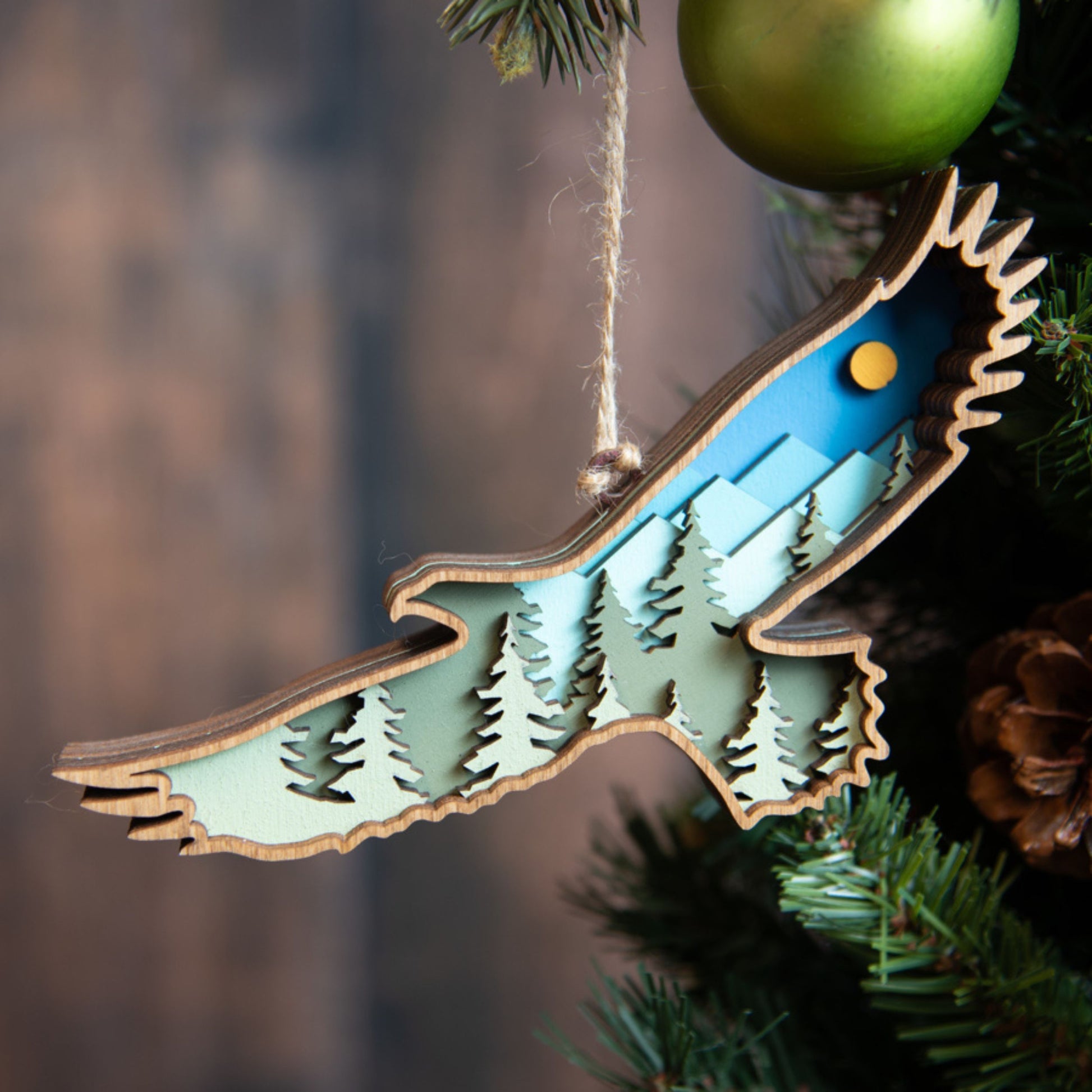 Three-Dimensional Wooden Ornament - Grizzly bear conservation and
