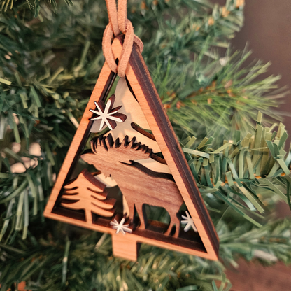 Moose Nature Scene Christmas Tree Ornament