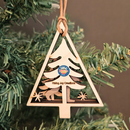 Bigfoot Nature Scene Christmas Tree Ornament