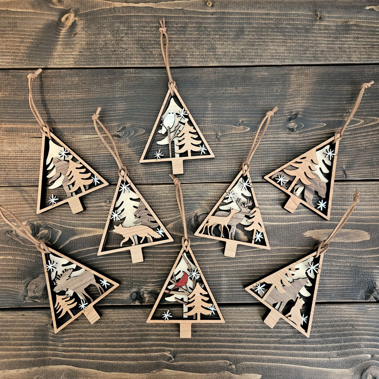 Bear Nature Scene Christmas Tree Ornament