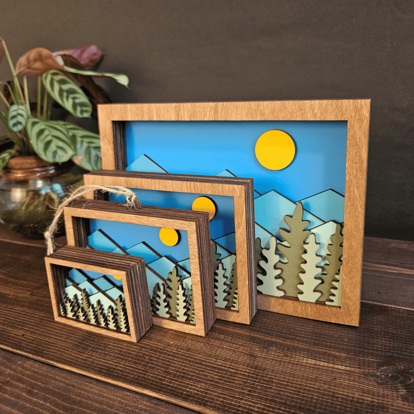 Colorado Mountain Layered Wood Art