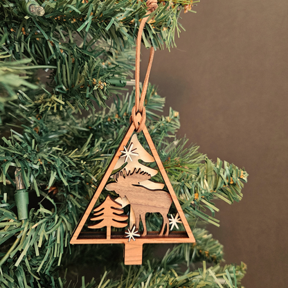 Moose Nature Scene Christmas Tree Ornament