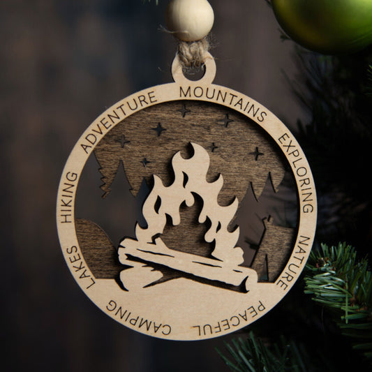 Campfire on a Starry Night Christmas Tree Ornament (Great Outdoors Collection)