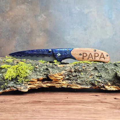 Personalized Blue Wave Knife