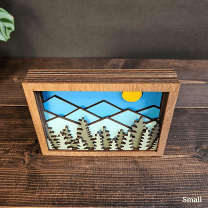 Colorado Mountain Layered Wood Art