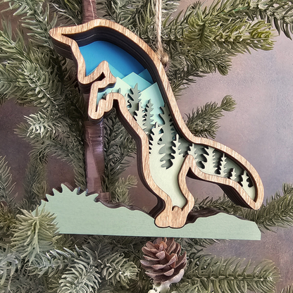 3D Fox Christmas Tree Ornament