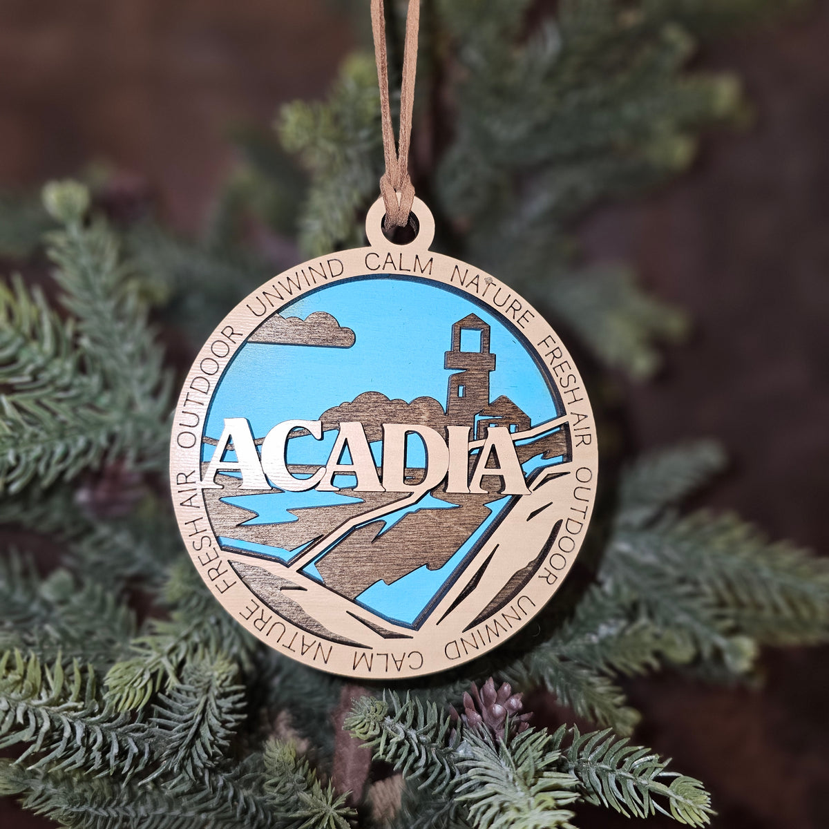 Acadia National Park Christmas Tree Ornament - 3 Layers