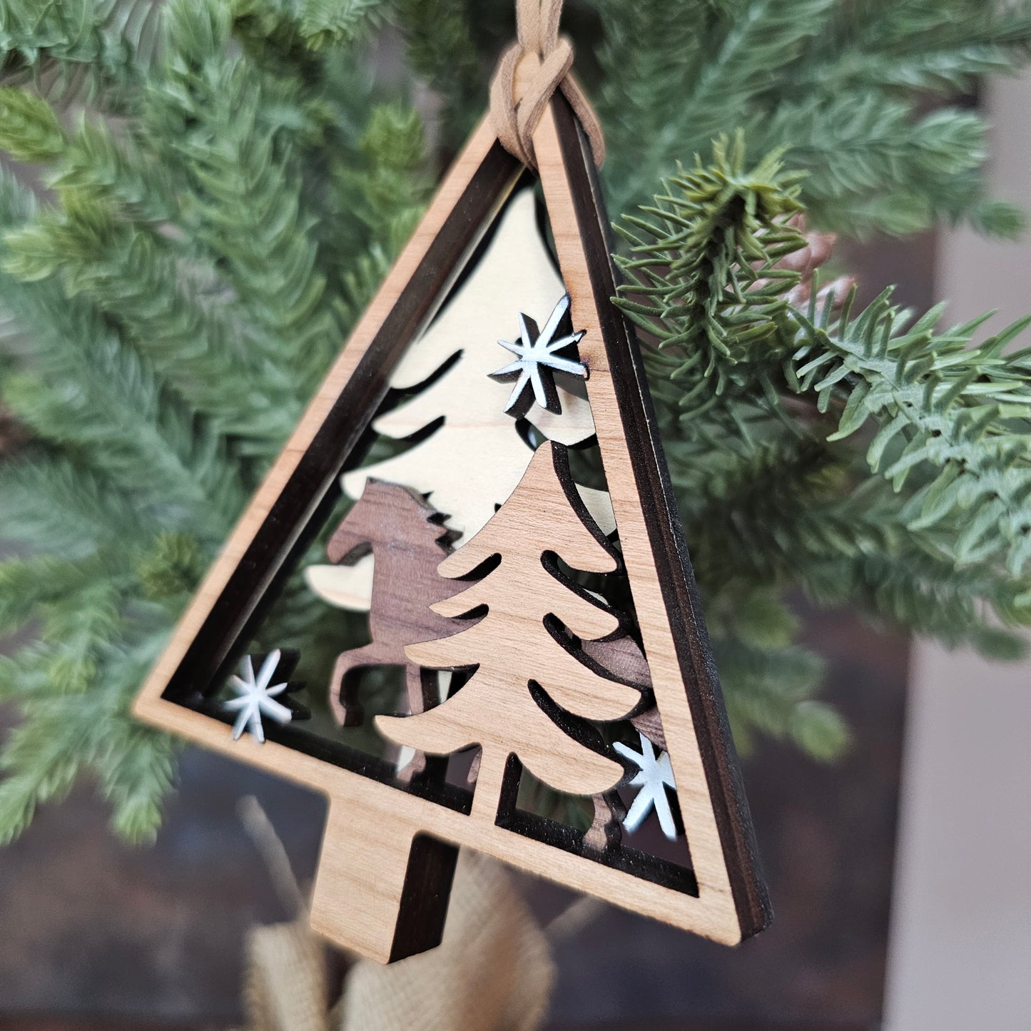 Running Horse Nature Scene Christmas Tree Ornament