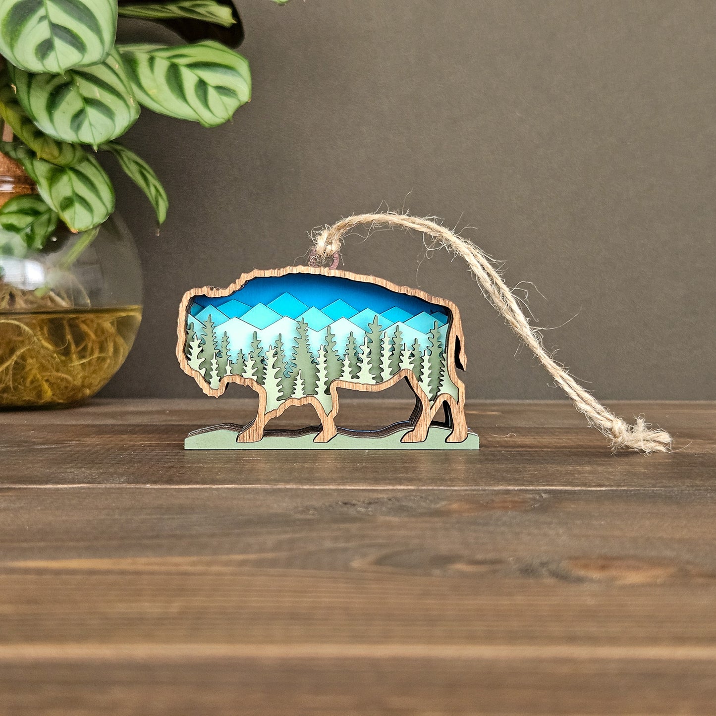 Mini 3D Bison Christmas Tree Ornament