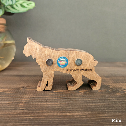 3D Bobcat Art with Mountains and Trees