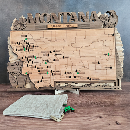 Montana State Park Travel Tracking Map