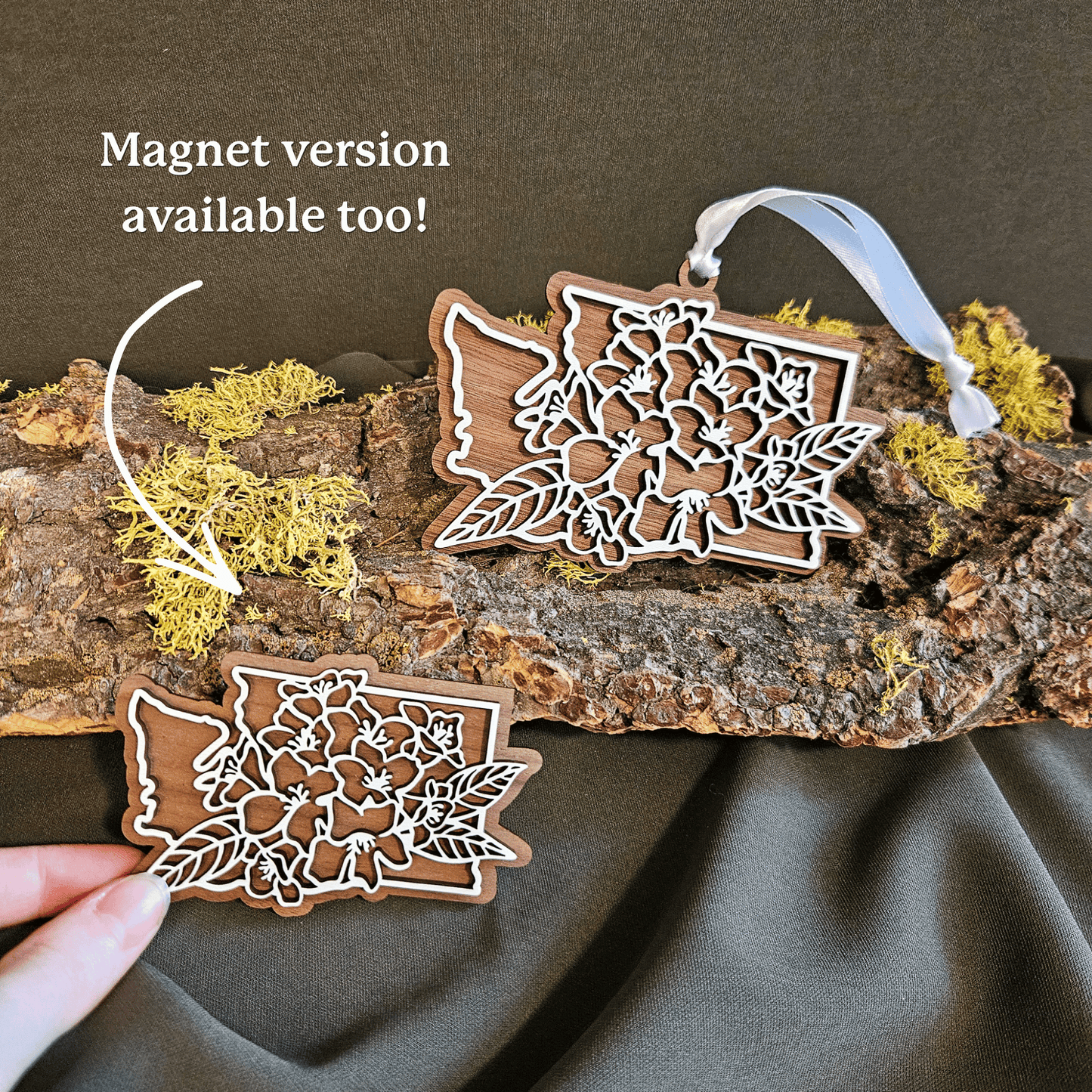 Washington State Flower Wood Ornament