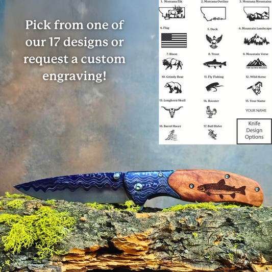 Personalized Blue Wave Knife