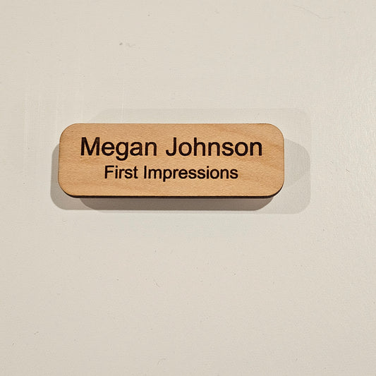 Personalized Wood Name Badge