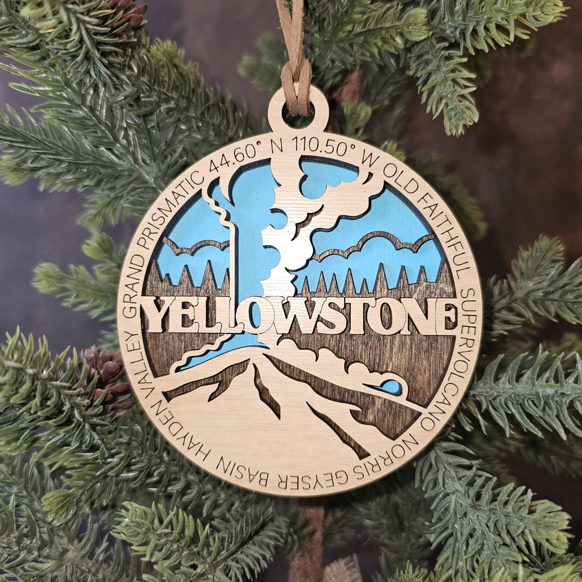 Yellowstone National Park Christmas Tree Ornament - 3 Layers