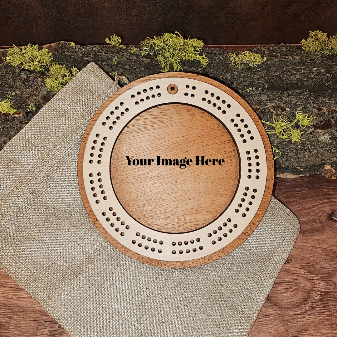 Your Custom Design Mini Circle Cribbage Board - Personalized