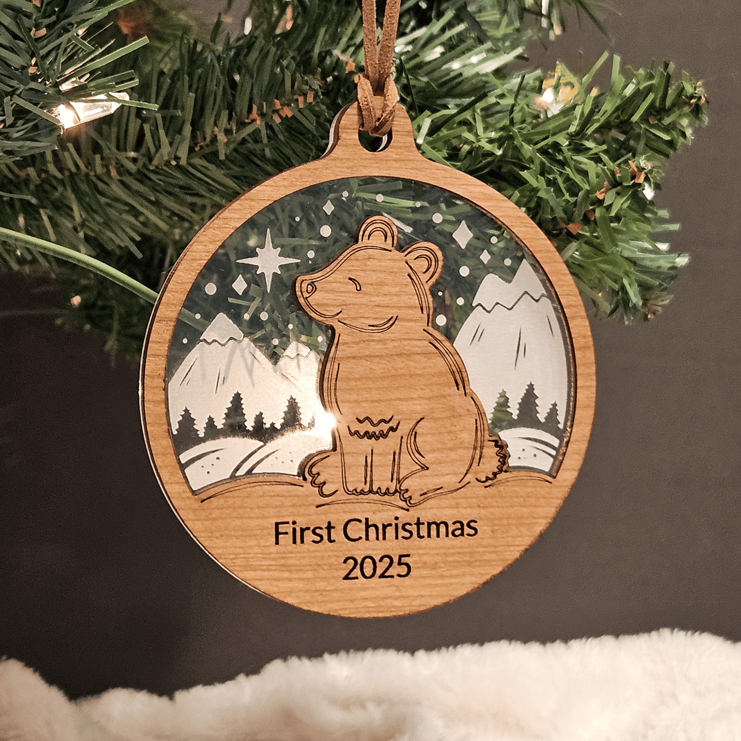 Personalized Baby Animal Christmas Ornament – Bear, Deer, or Fox