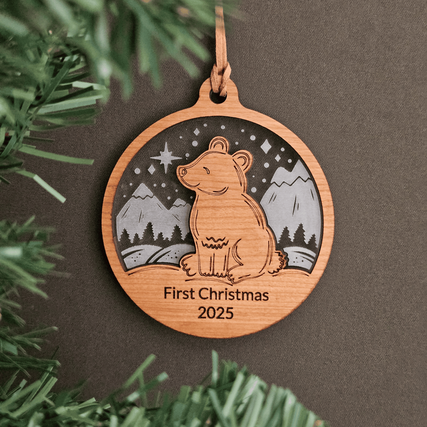 Personalized Baby Animal Christmas Ornament – Bear, Deer, or Fox