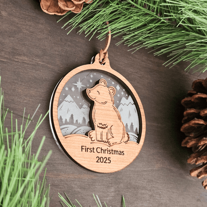 Personalized Baby Animal Christmas Ornament – Bear, Deer, or Fox