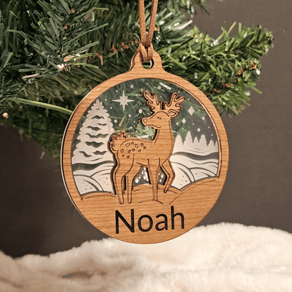 Personalized Baby Animal Christmas Ornament – Bear, Deer, or Fox