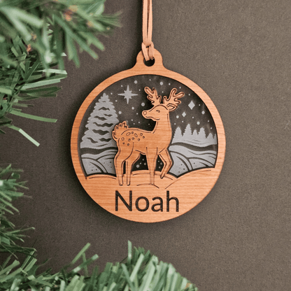 Personalized Baby Animal Christmas Ornament – Bear, Deer, or Fox