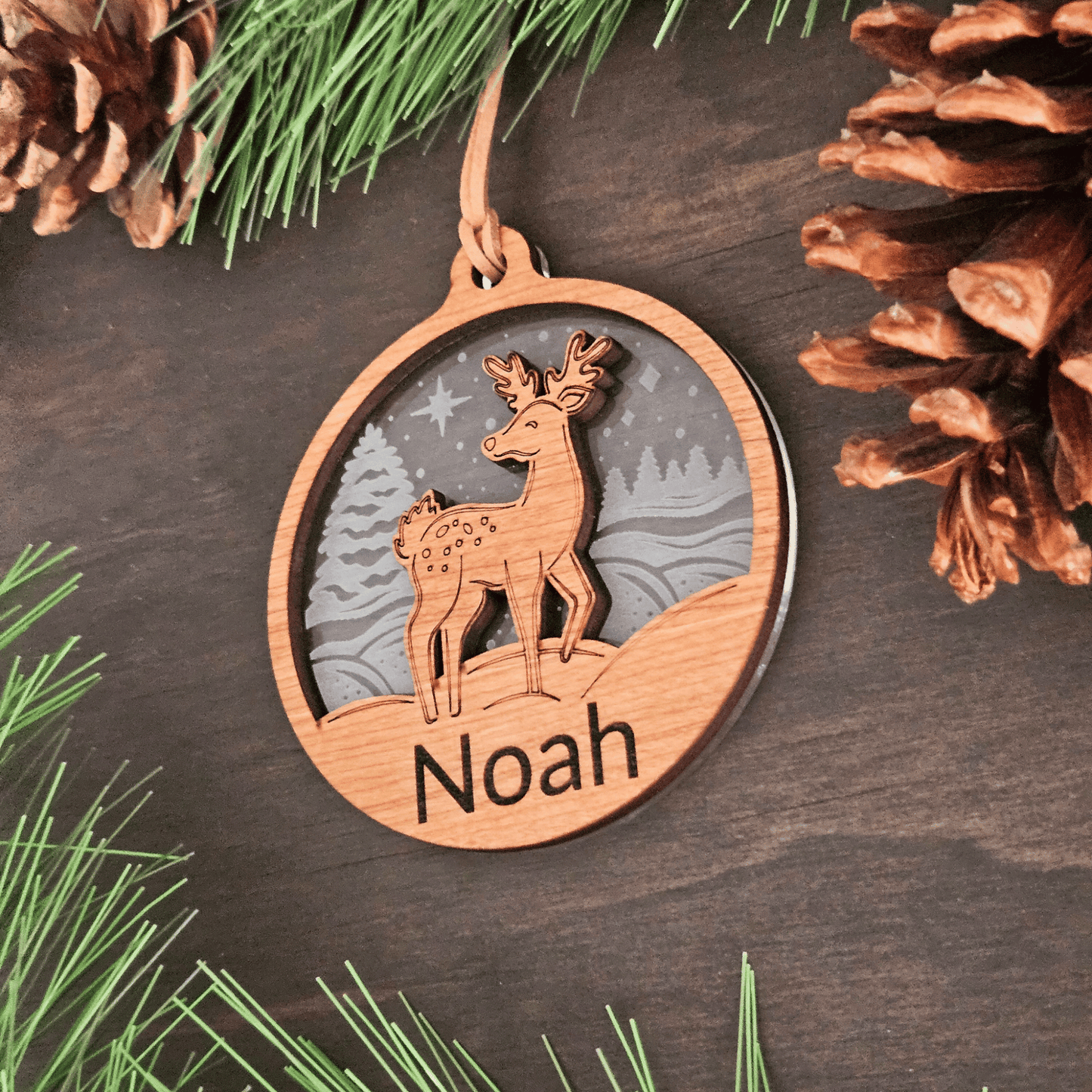 Personalized Baby Animal Christmas Ornament – Bear, Deer, or Fox