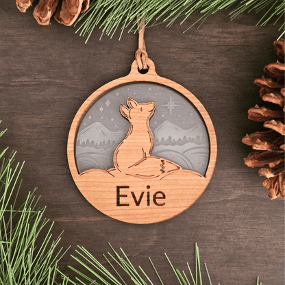 Personalized Baby Animal Christmas Ornament – Bear, Deer, or Fox