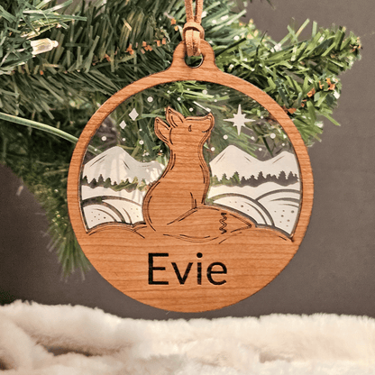 Personalized Baby Animal Christmas Ornament – Bear, Deer, or Fox