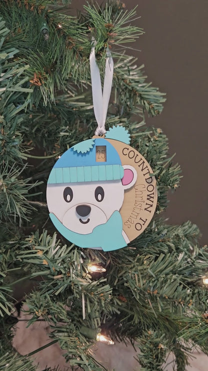 Polar Bear Christmas Countdown Ornament