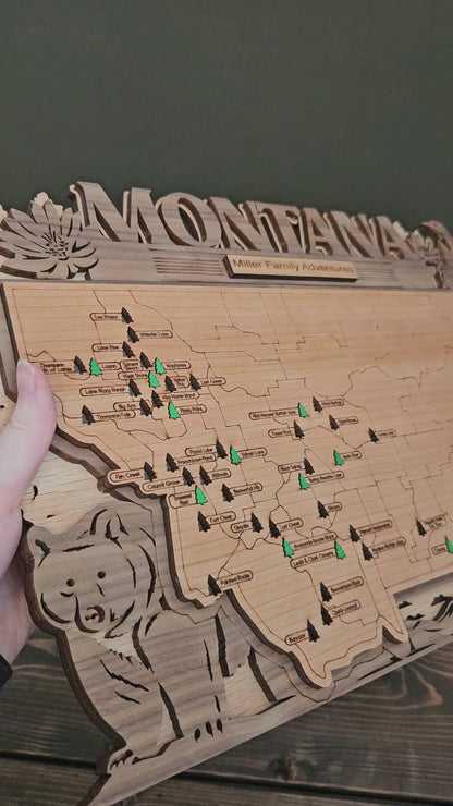 Montana State Park Travel Tracking Map