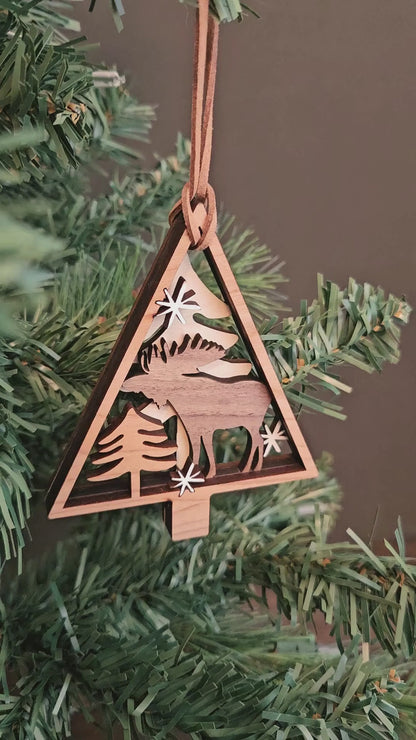 Moose Nature Scene Christmas Tree Ornament